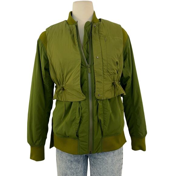 Lululemon 3 in 1 Insulated Bomber Jacket in Juniper Olive Green Size 4 - Picture 1 of 14